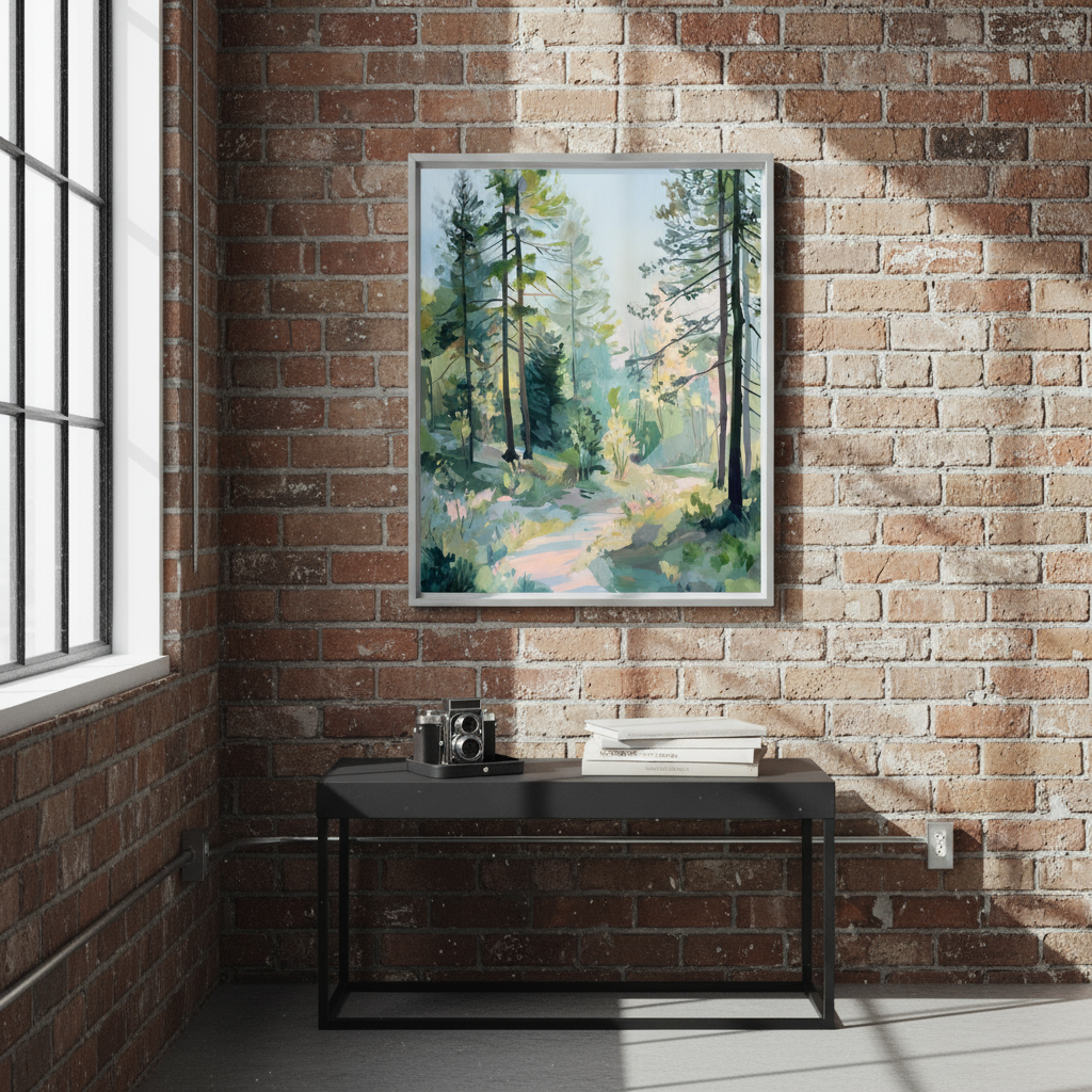 Peaceful Forest Landscape Art Print - Digital Download