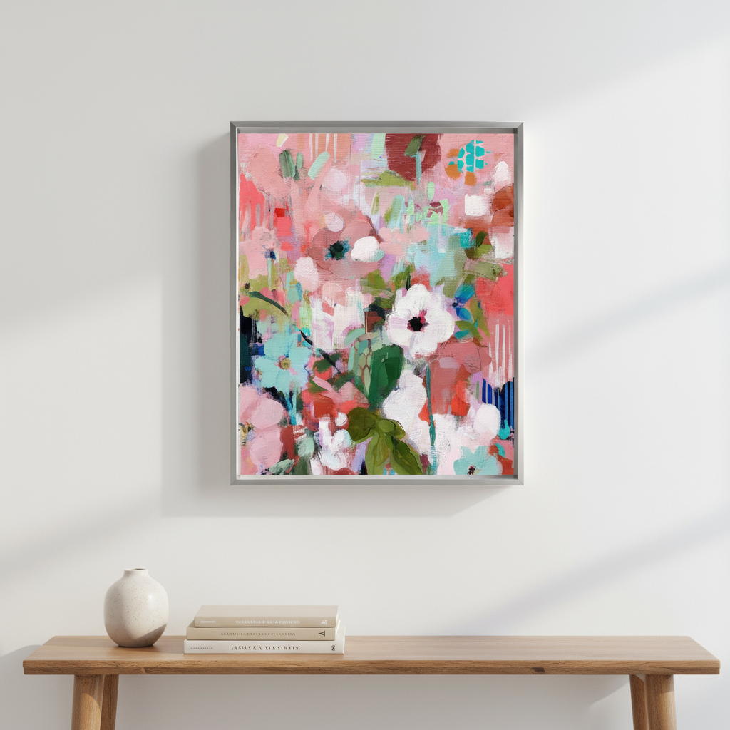 Abstract Floral Art Print - Colorful Botanical Digital Download Wall Decor