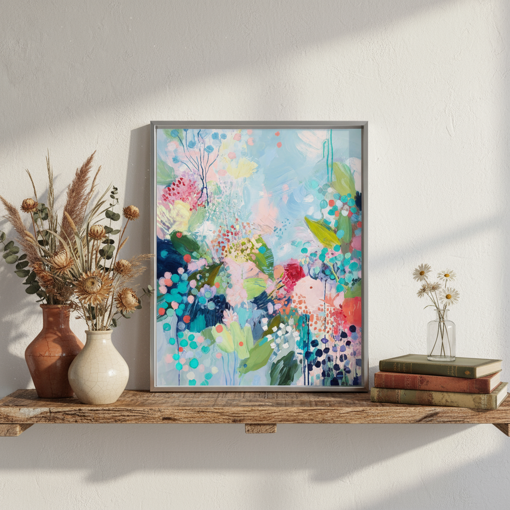 Abstract Floral Art Print Digital Download - Colorful Wall Decor