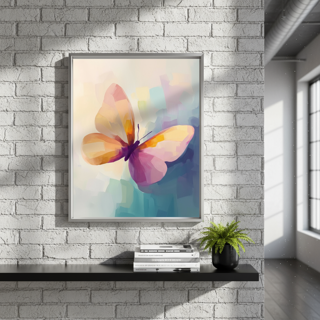 Colorful Abstract Butterfly Art Print - Instant Download Digital Wall Art