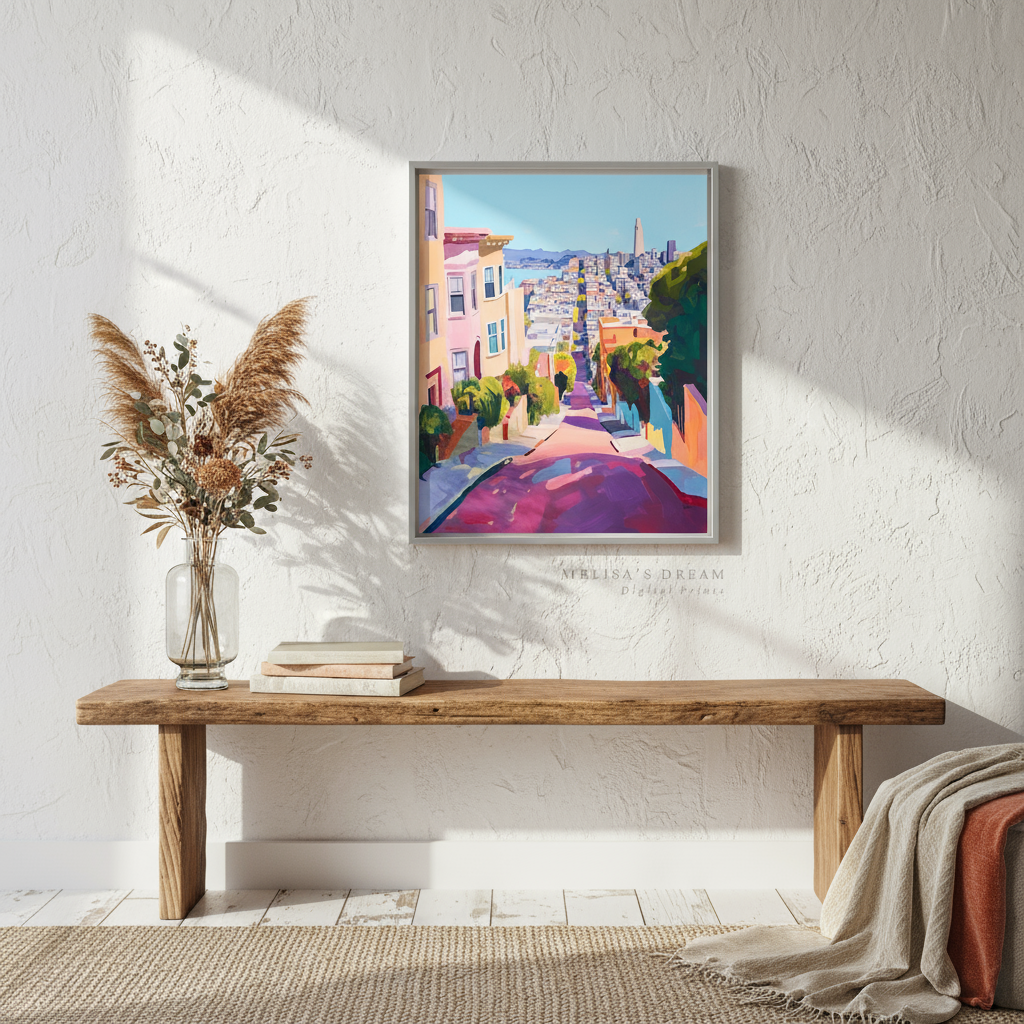 Colorful San Francisco Street Art Print - Digital Download Wall Art