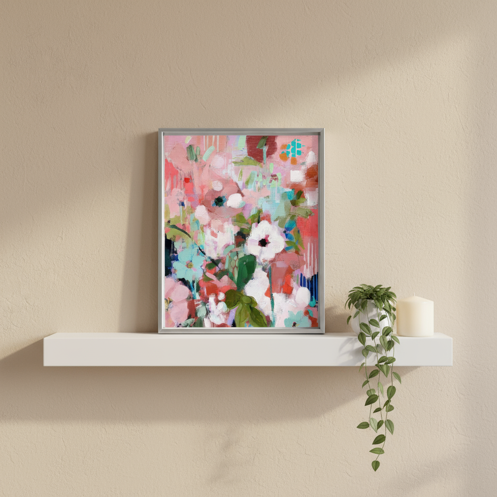 Abstract Floral Art Print - Colorful Botanical Digital Download Wall Decor