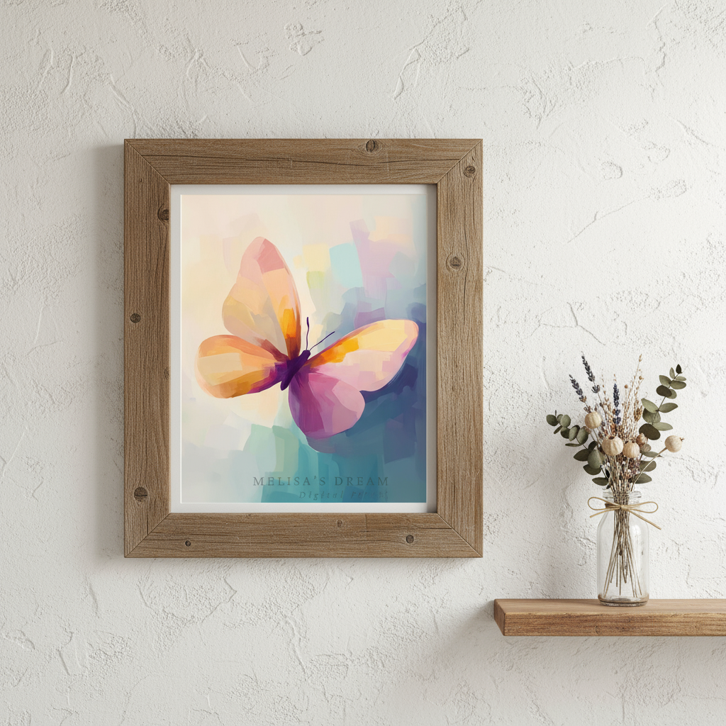 Colorful Abstract Butterfly Art Print - Instant Download Digital Wall Art