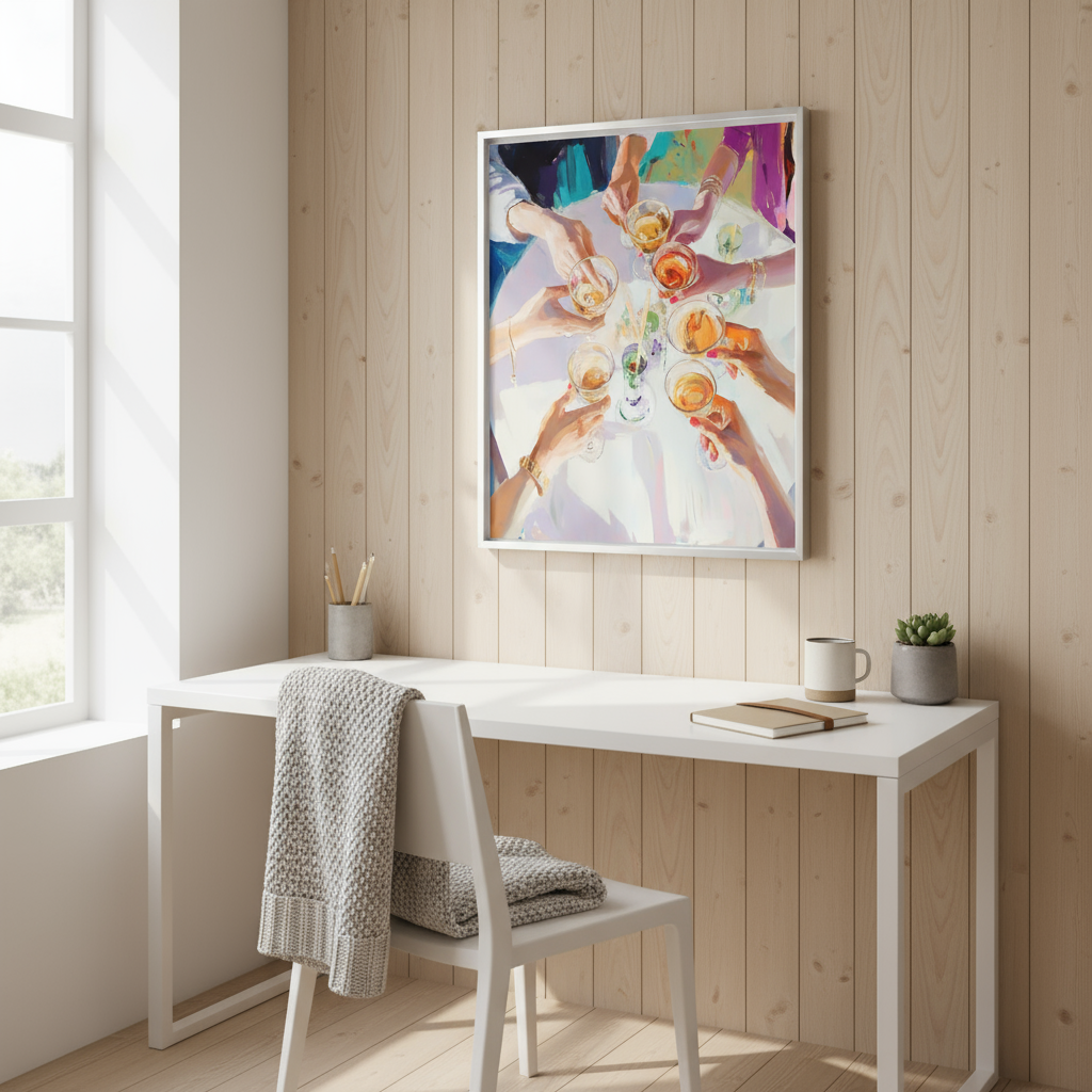 Cheers Art Print Digital Download - Colorful Celebration Wall Art