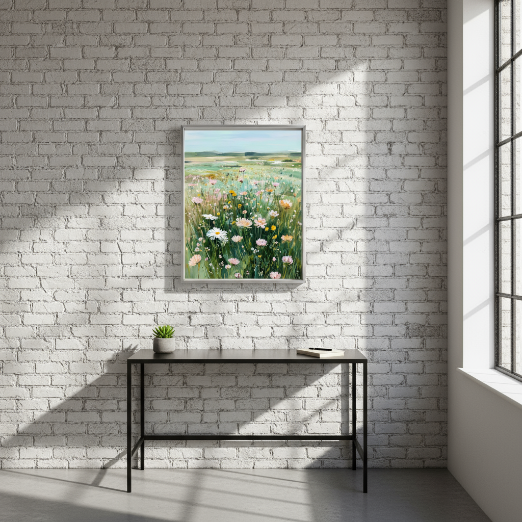 Wildflower Field Art Print Digital Download Landscape Wall Decor