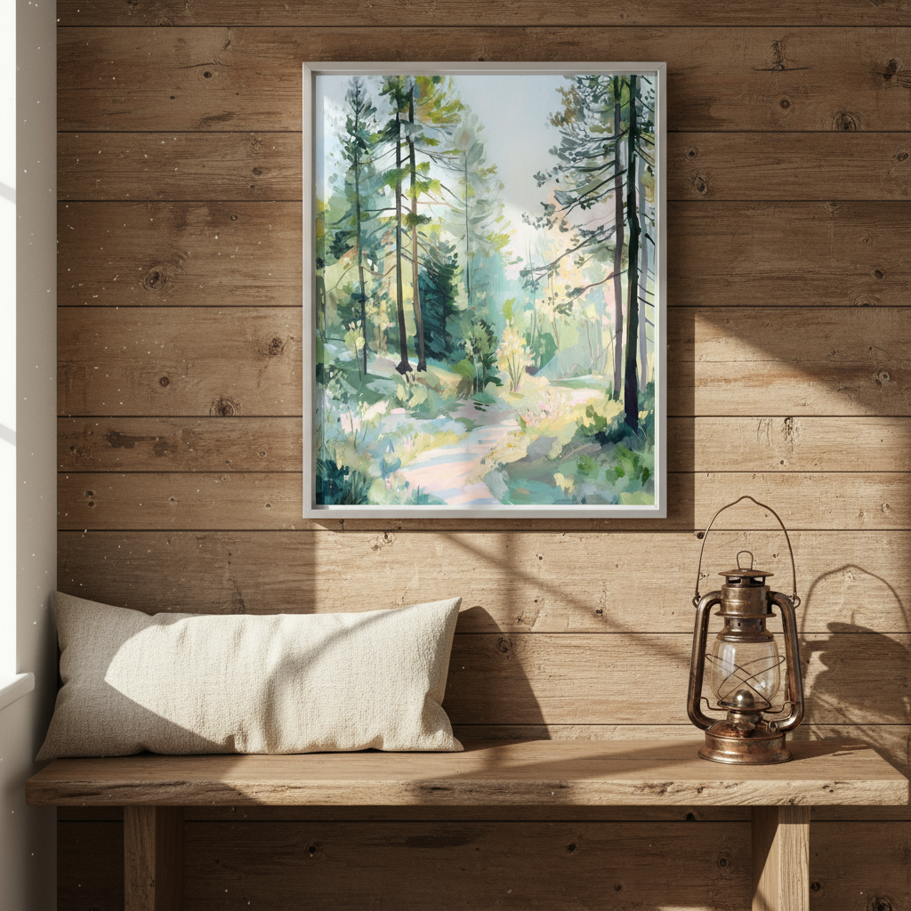 Peaceful Forest Landscape Art Print - Digital Download