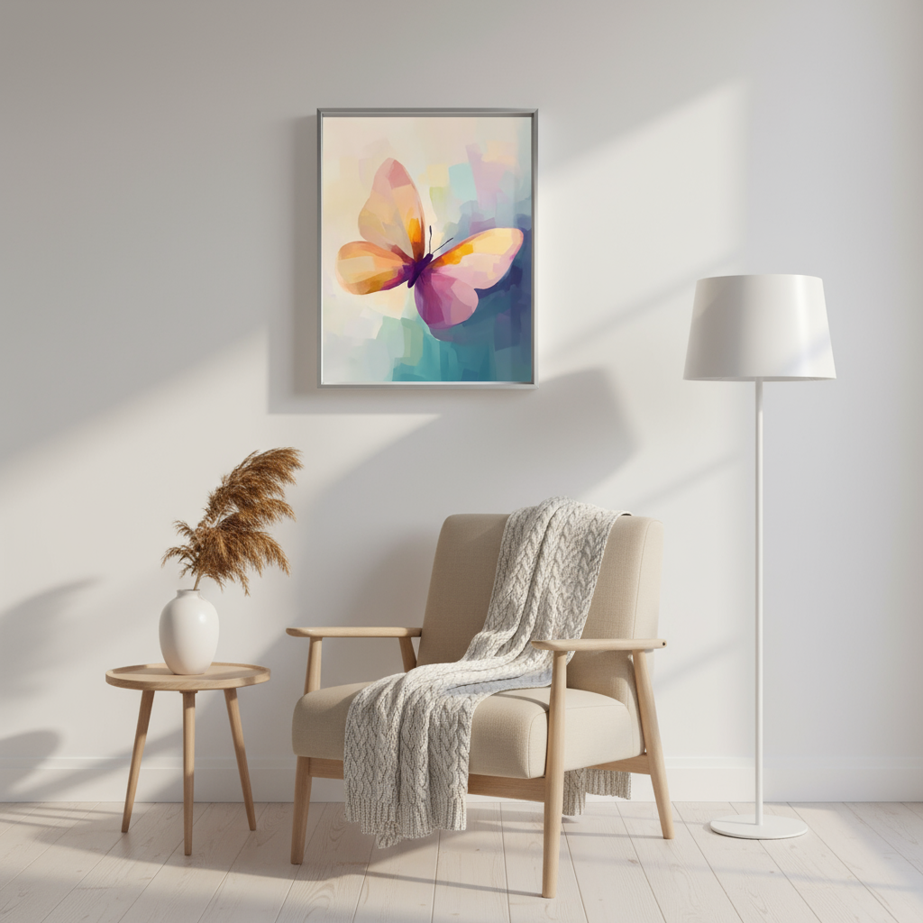 Colorful Abstract Butterfly Art Print - Instant Download Digital Wall Art