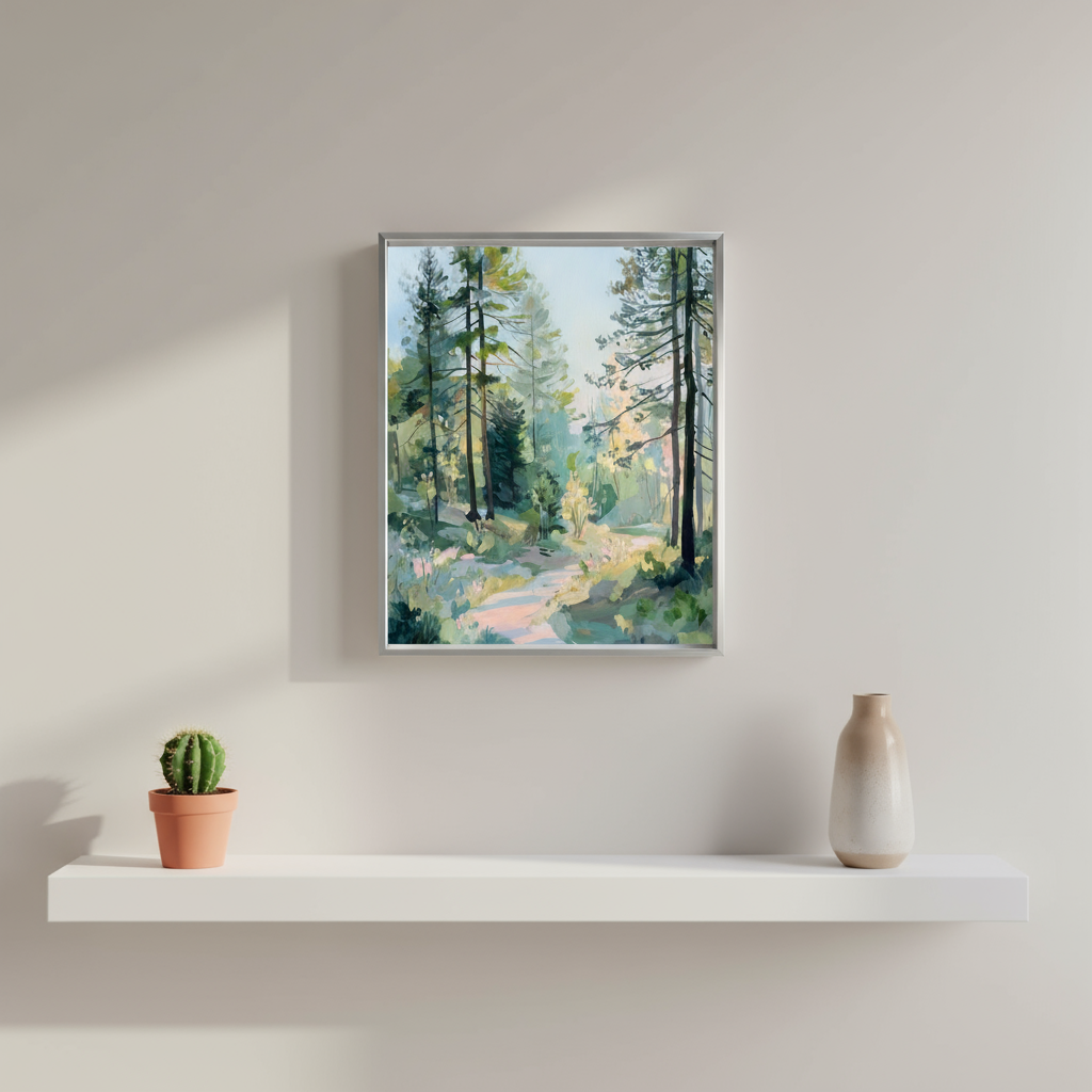 Peaceful Forest Landscape Art Print - Digital Download