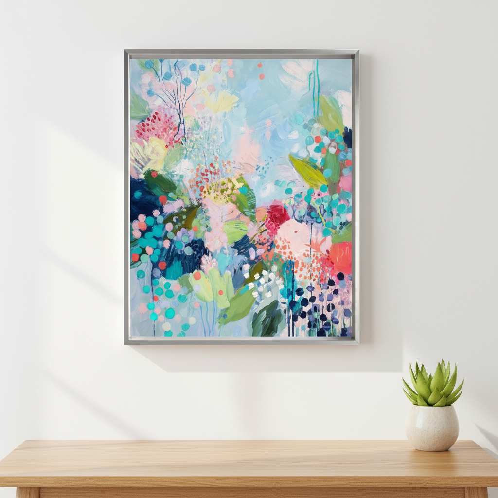 Abstract Floral Art Print Digital Download - Colorful Wall Decor
