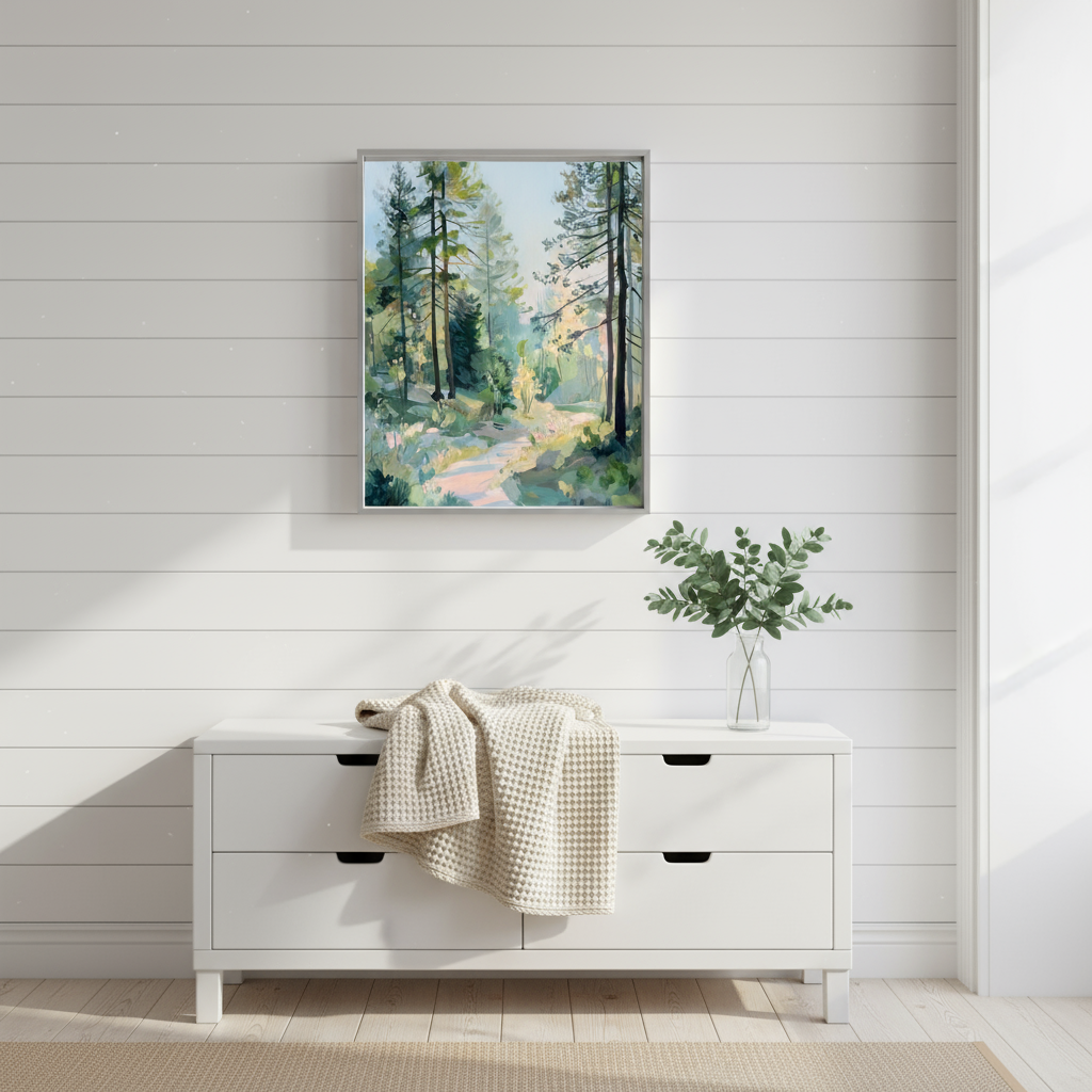 Peaceful Forest Landscape Art Print - Digital Download